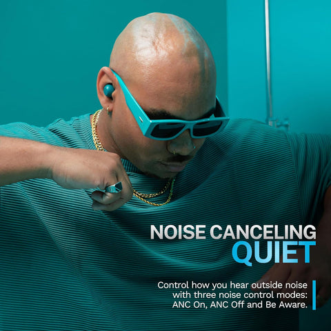 JLab Go Pop ANC, True Wireless Earbuds, Active Noise Cancelling, Bluetooth Earbuds with Charging Case, Teal