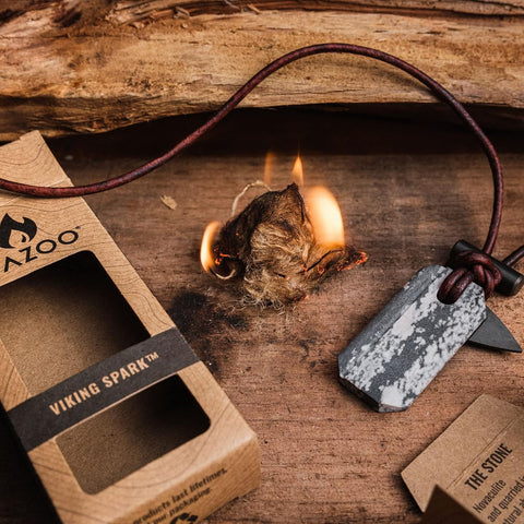 Wazoo Gear Viking Spark™ Whetstone & Firestarter Necklace
