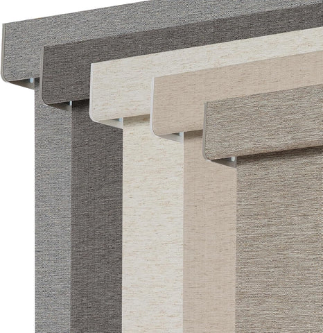Persilux Blackout Roller Shades for Window Blinds,Cordless,Linen Fabric,Thermal Insulated Fabric UV Protection Shades for Home,Office,Bedroom,Door,Blackout-Light Brown,34 1/2" W X 72" H