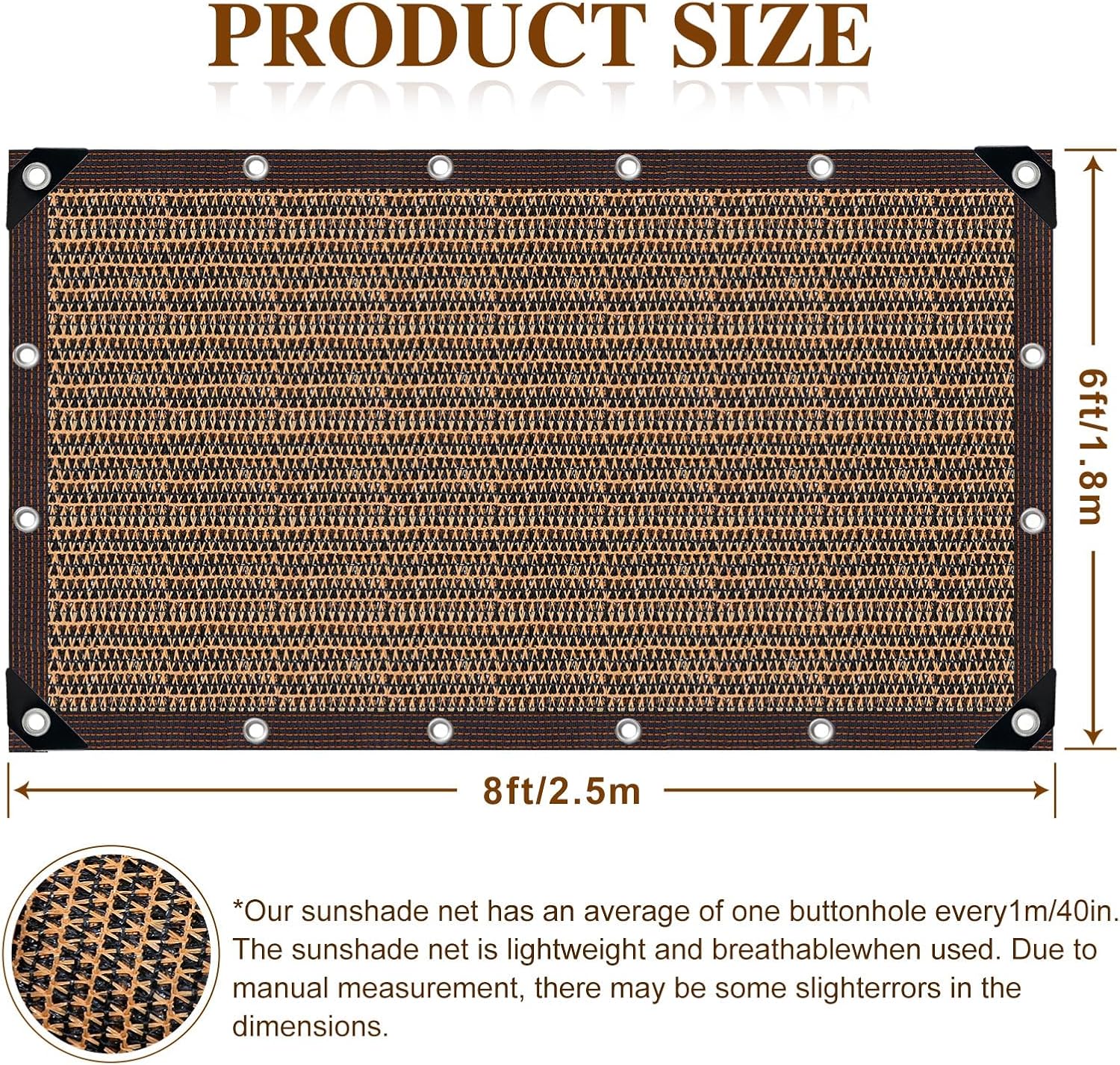 80% Shade Cloth -6x8FT Sunblock Net with Grommet,Lightweight and Durable UV Protection,Shade Cloth for Garden Patio Pergola Balcony Plants Greenhouse Dog Kennel Chicken Coop Outdoor