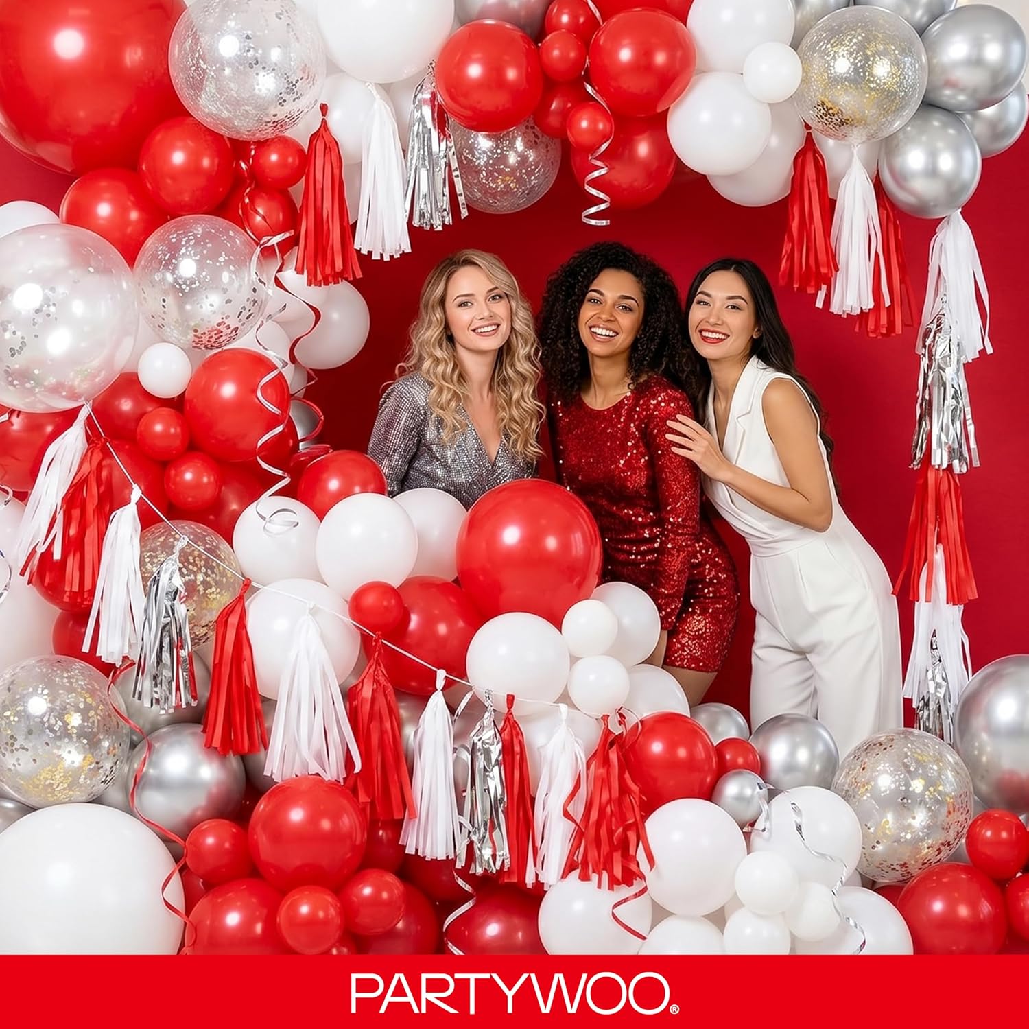 PartyWoo Red Balloons 120pcs Different Sizes of 18 12 10 5 Inch