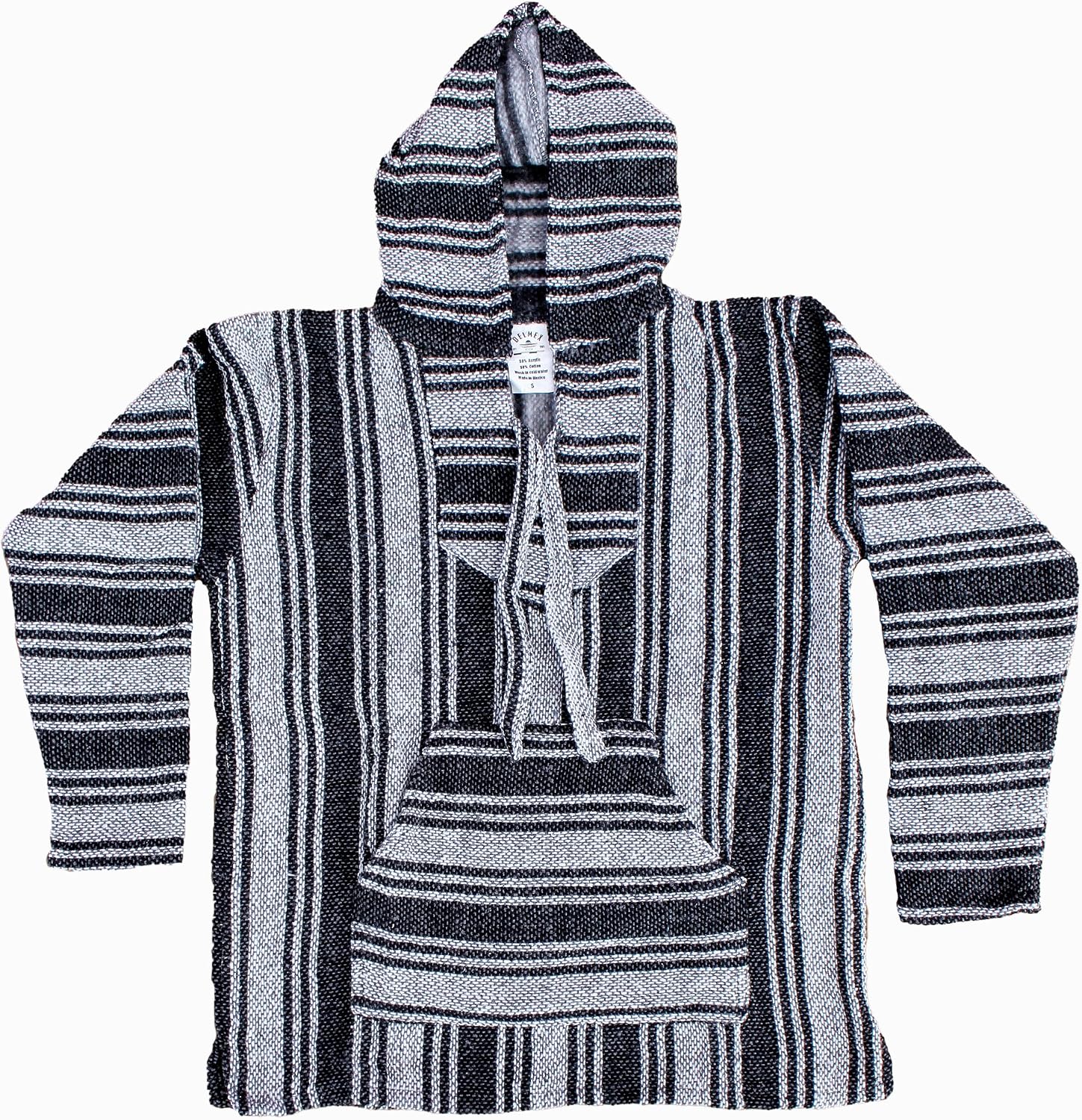 Del Mex Mexican Baja Hoodie Hippie Surf Poncho Sweater Sweatshirt Pullover Jerga
