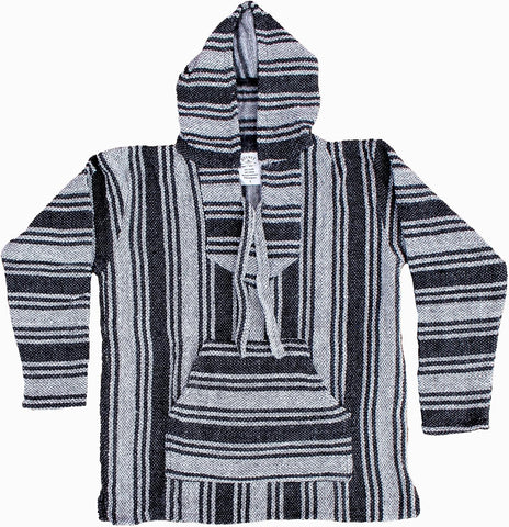 Del Mex Mexican Baja Hoodie Hippie Surf Poncho Sweater Sweatshirt Pullover Jerga