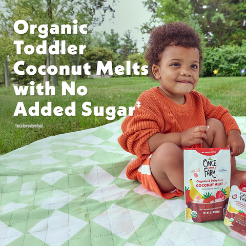 Once Upon a Farm Organic Coconut Melts, Strawberry Banana, 1oz