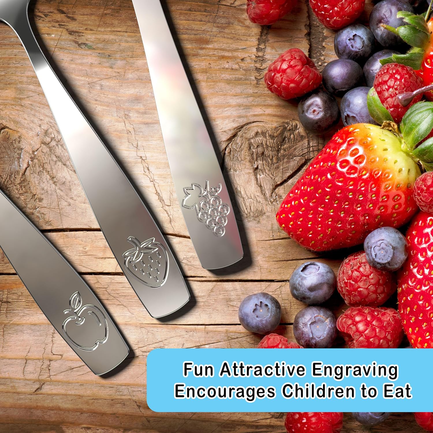 CHILLOUT LIFE Kids Silverware Set, Stainless Steel Utensils, 6-Piece