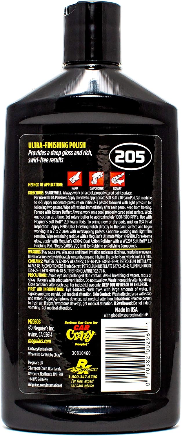 Meguiar's Professional M205 Ultra Finishing Polish Mirror Glaze, 8oz