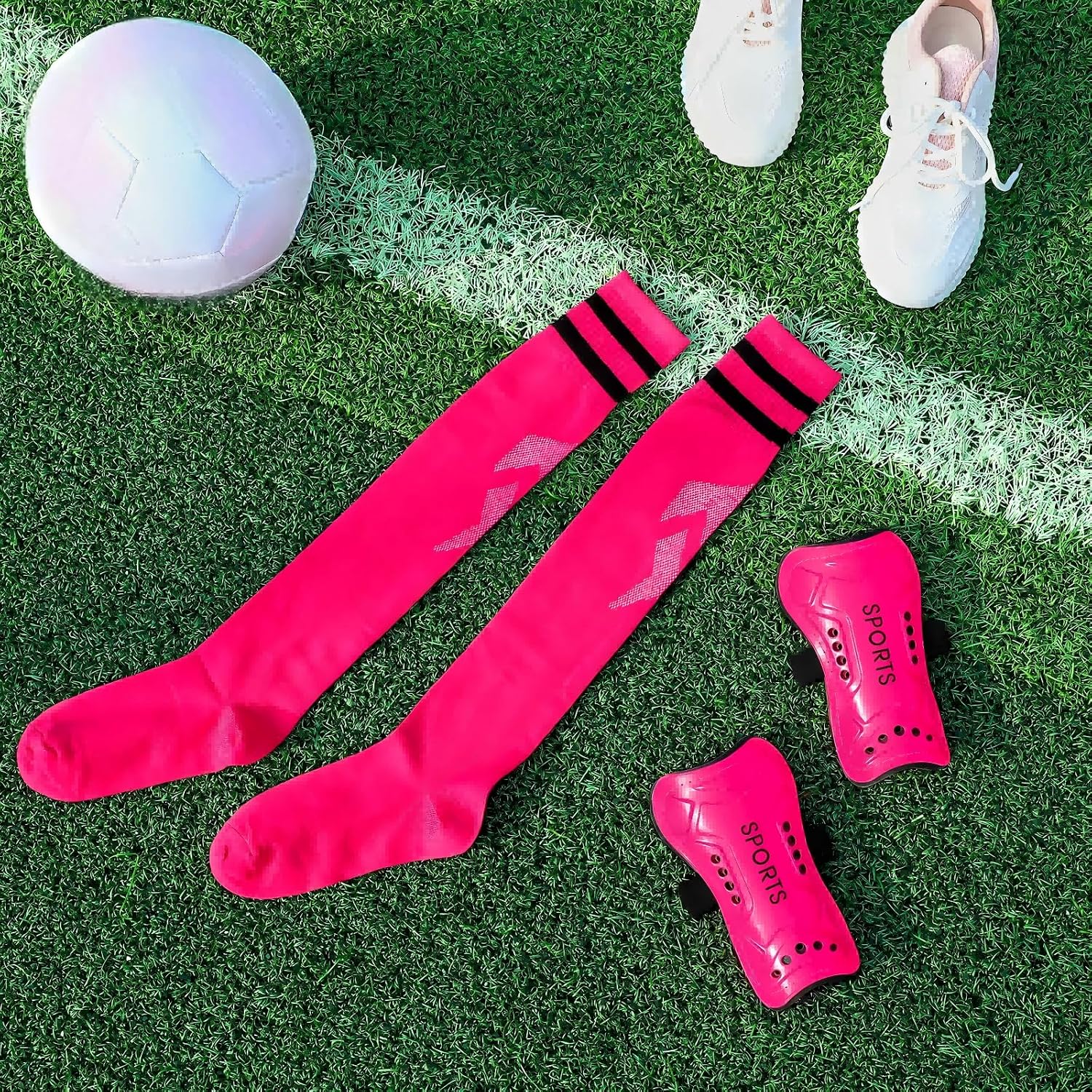 Syhood Soccer Shin Guards with Socks for Kids Age 3-15