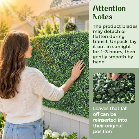 ODTORY Artificial Ivy Privacy Screen Fence Panel, Gradient Green 96X120 in