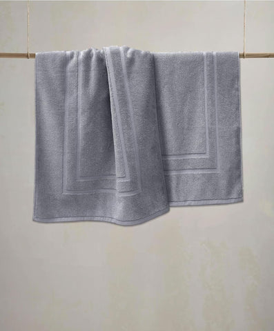 Feather & Stitch 100% Cotton Bath Mats 2 Piece 30x21 Inches, Grey