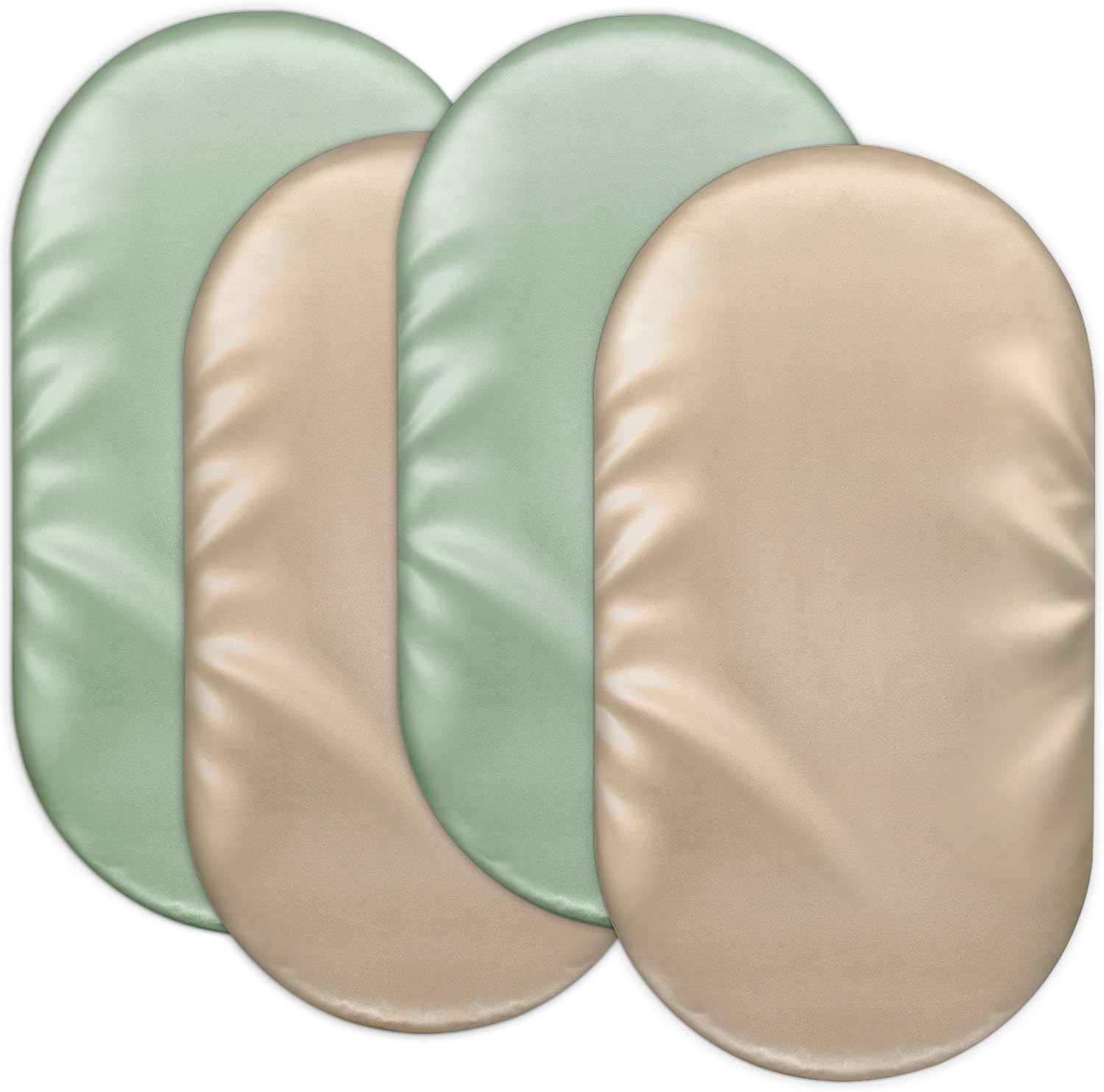 Baby Bassinet Sheets for Baby Boy Girls,4-Pack Fitted Bassinet Sheets Set Compatible with Halo Bassinest Swivel Sleeper,Baby Delight,Angelbliss,32"X16" (Brown & Green)
