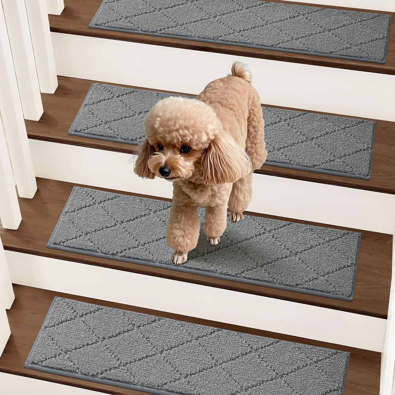 COSY HOMEER Stair Treads for Wooden Steps Non Slip 9"x28",15pc,Medium Grey
