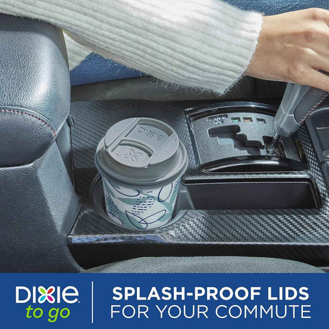 Dixie To Go Paper Coffee Cups With Lids, 16 oz, 108 Count (6 packs of 18 cups), Disposable Insulated Paper Cups for On-The-Go Hot or Cold Beverages