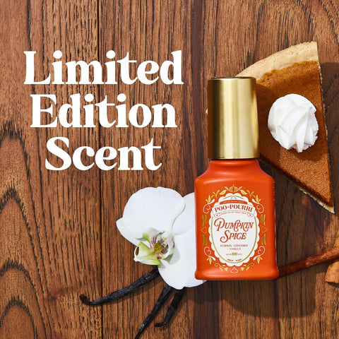Poo~Pourri Pumpkin Spice 2 fl oz Before-You-Go Toilet Spray - Up to 100 Uses - Trap Bathroom Odor - Plant Based Ingredients - Travel Essentials - Pumpkin, Cinnamon, and Vanilla