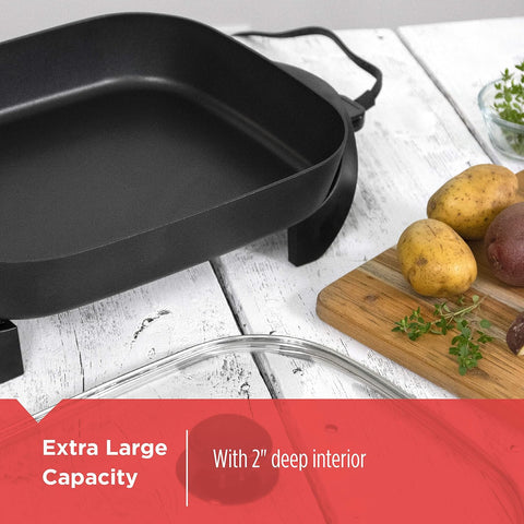 BLACK+DECKER 12x15-Inch Electric Skillet with Glass Lid