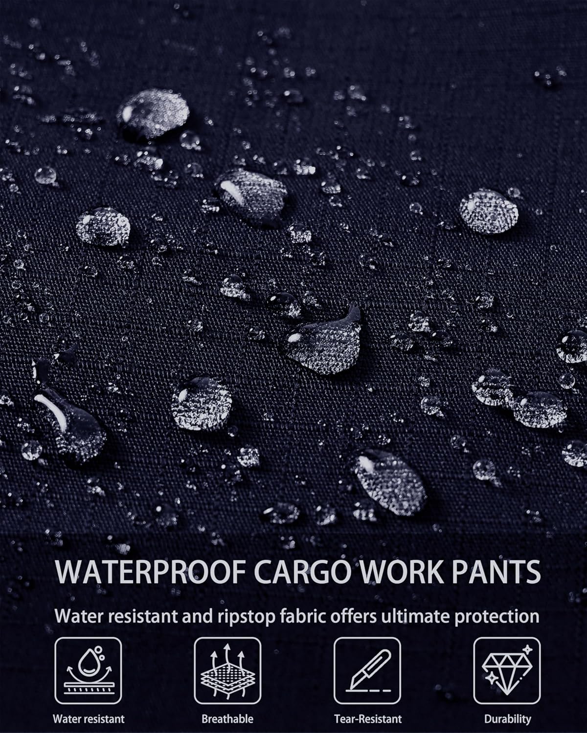 CNBQDD Mens Work Pants Ripstop Waterproof Cargo Pants for Men with 7 Pockets Tactical Hiking Pants