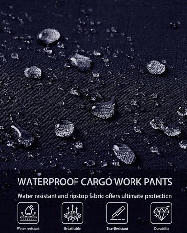 CNBQDD Mens Work Pants Ripstop Waterproof Cargo Pants for Men with 7 Pockets Tactical Hiking Pants