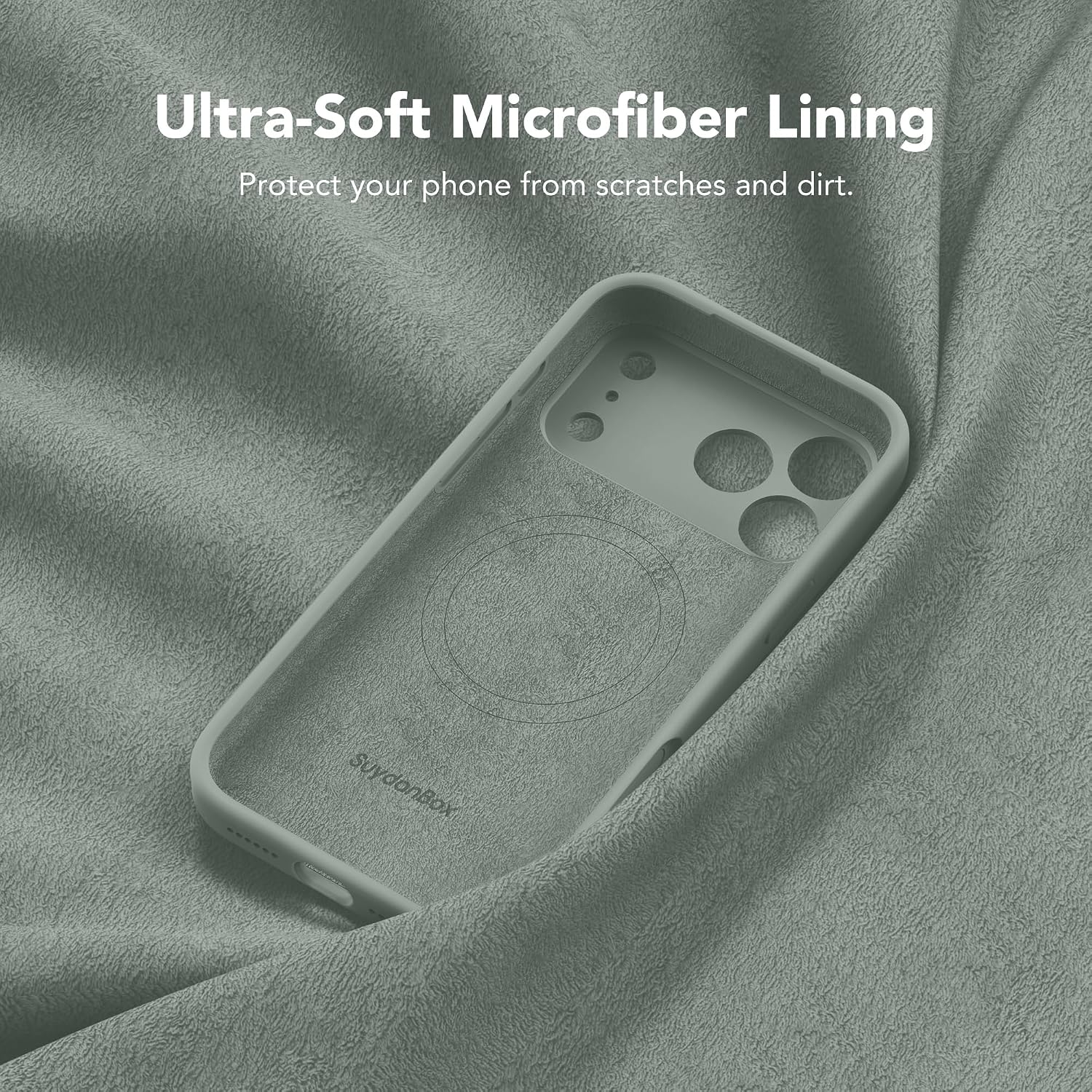 Magnetic for iPhone 17 Pro Case Silicone Calke Green
