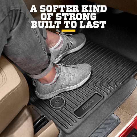 Husky Liners Weatherbeater Floor Mats | Fits 2008-2016 Chrysler Town & Country w/Stow & Swivel-N-Go, 2008-2020 Dodge Grand Caravan w/Stow & Swivel-N-Go | Front Row, 2-pc Black - 18091