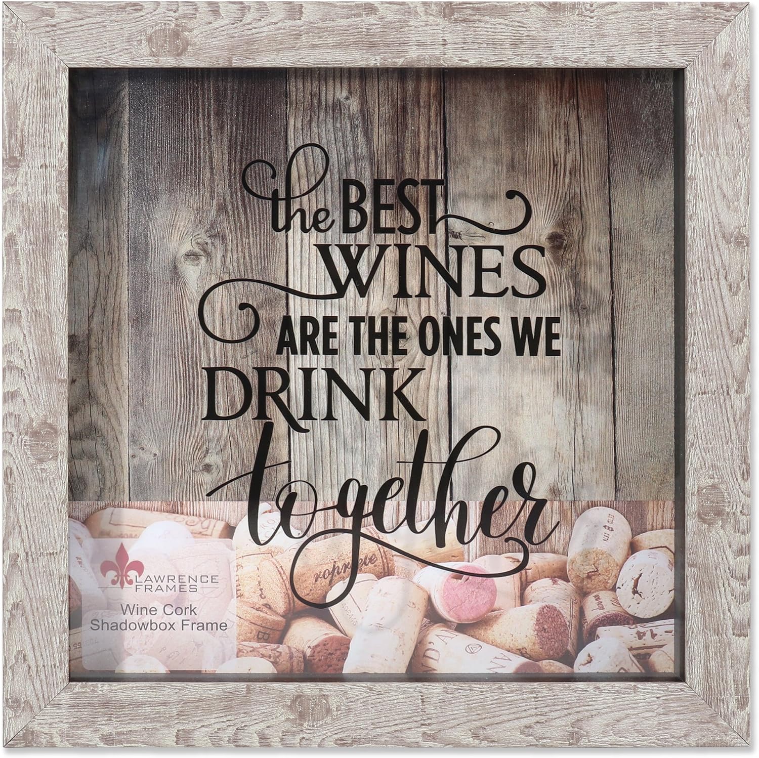 Lawrence Frames Birch 10x10 Weathered Shadow Box Wine Cork Holder