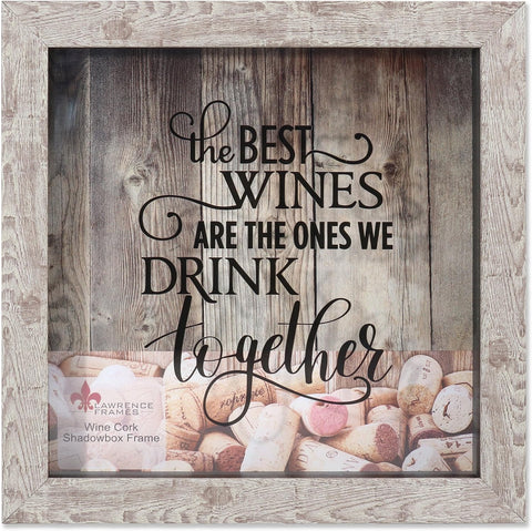 Lawrence Frames Birch 10x10 Weathered Shadow Box Wine Cork Holder