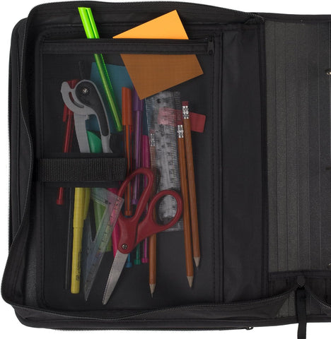 Five Star Zipper Binder, 2 Inch 3-Ring Binder with Round Rings, 5-Tab Expanding File, 380 Sheet Capacity, Black (72536)