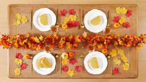 Fall Garland 6.5ft/Piece Fall Maple Leaf Garlands Autumn Garland Leaves Vine for Thanksgiving Home Decor 1pc
