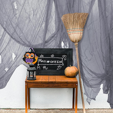 600" x 40" Halloween Creepy Cloth, Gray Halloween Spooky Fabric Cloth