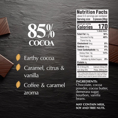Lindt EXCELLENCE 85% Cocoa Dark Chocolate Candy Bar, 3.5 oz., 12 Pack