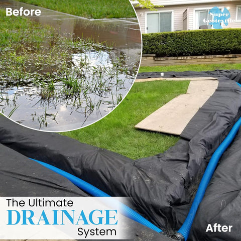 Super Geotextile 4, 6, 8 oz Non Woven Fabric for Landscaping, French Drains, Underlayment, Erosion Control, Construction Projects - 4 oz (3X50)