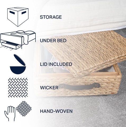 happimess Chett Underbed Storage Bin Wheels 26", Natural