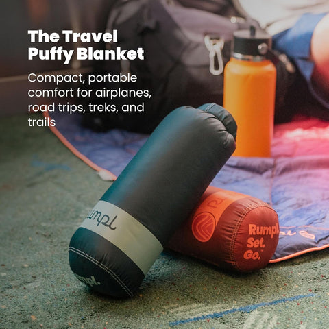 Rumpl Travel Puffy Ultra-Packable Blanket, Sea Moss