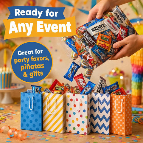 Bulk Chocolate Assortment Variety Pack - Chocolate Candy Variety Pack - 15 lb Bag of Milk, Dark, Bars and more! Bulk Candy Mix for Treat Bags (15 LBS) - July 4th
