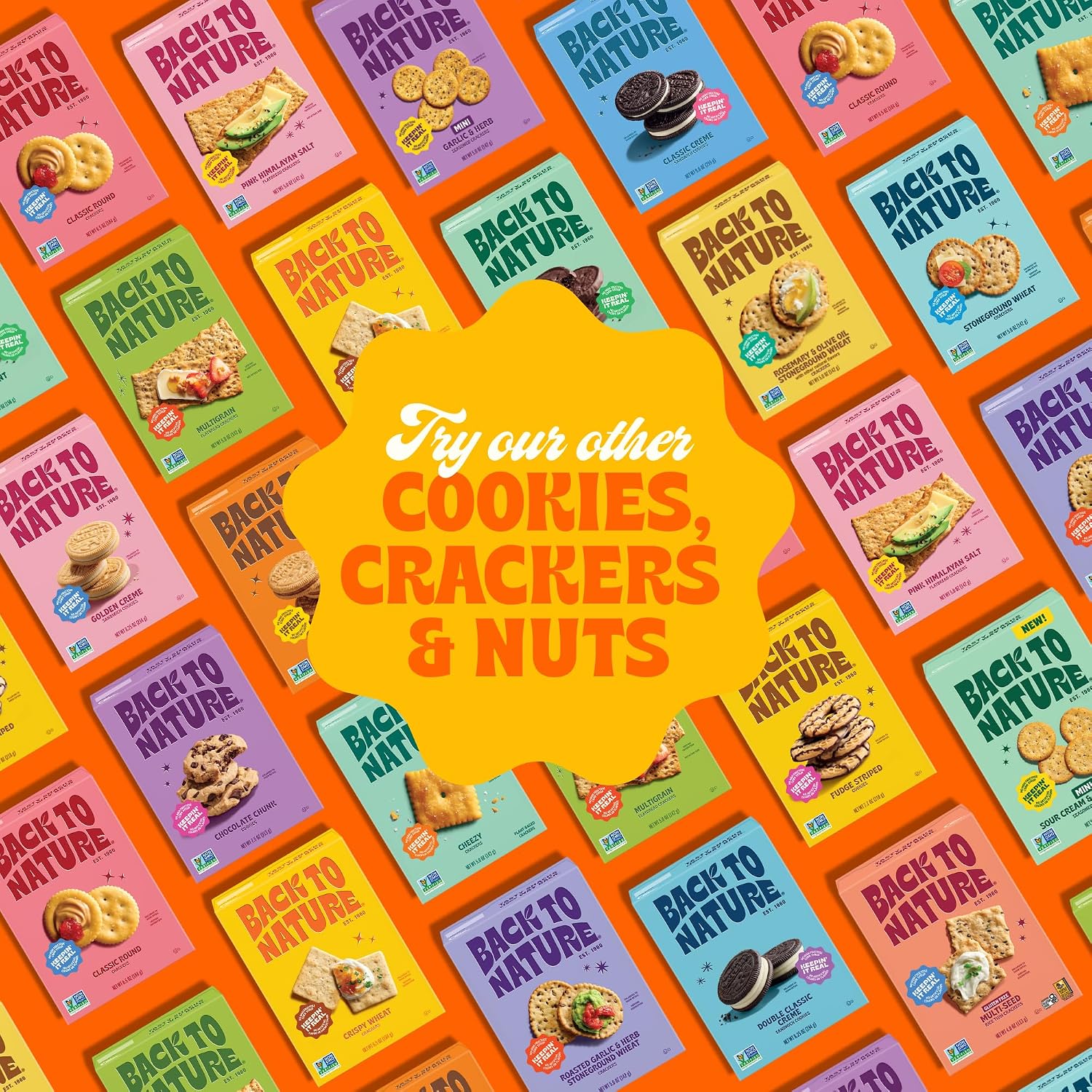 Back to Nature Double Classic Creme Sandwich Cookies, Plant Based Snack 6pk