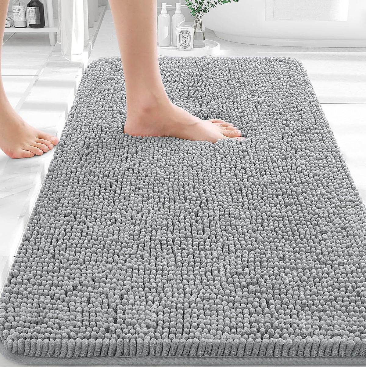 OLANLY Bathroom Rugs 32x20, Extra Soft Absorbent Chenille Bath Rugs