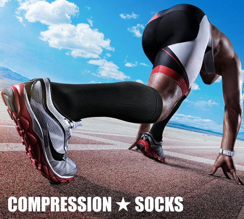 CHARMKING Compression Socks for Women & Men Circulation (3 Pairs) 15-20 mmHg is Best Support for Athletic Running Cycling