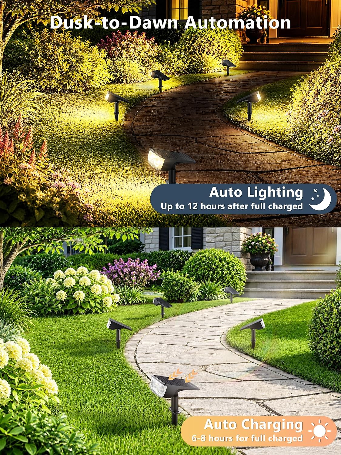 Brizled Solar Halloween Spotlight Outdoor, Smart LED Landscape Light, RGBCW