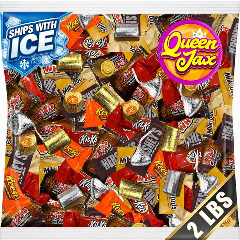 Assorted Chocolate Candy Variety Pack - 2 Lb Bulk Chocolate Mix - Bulk Mini Chocolates Candy Bars Individually Wrapped - Individually Wrapped Candies - Father's Day - Cold Pack Included
