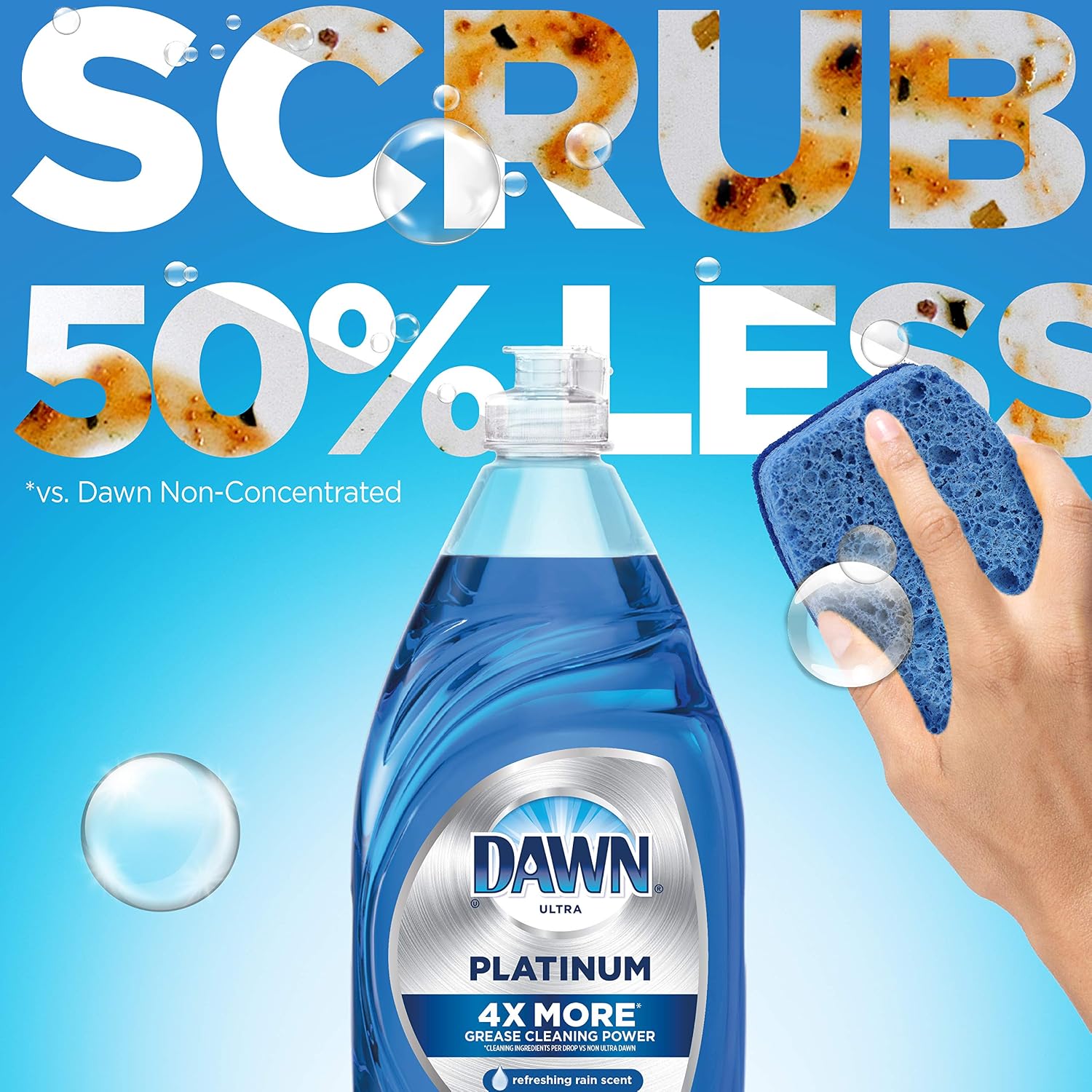 Dawn Platinum Dishwashing Liquid Dish Soap, Refreshing Rain, 16.2 Fl Oz