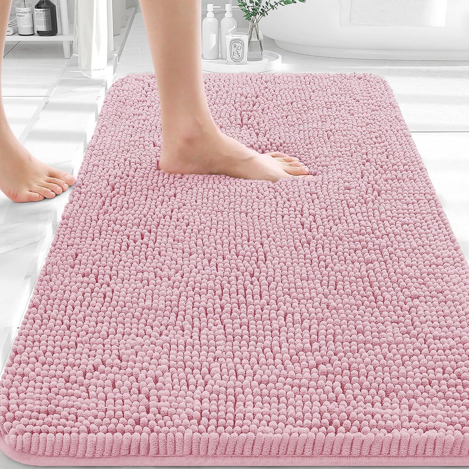 OLANLY Bathroom Rugs 30x20, Extra Soft Absorbent Chenille Bath Rugs