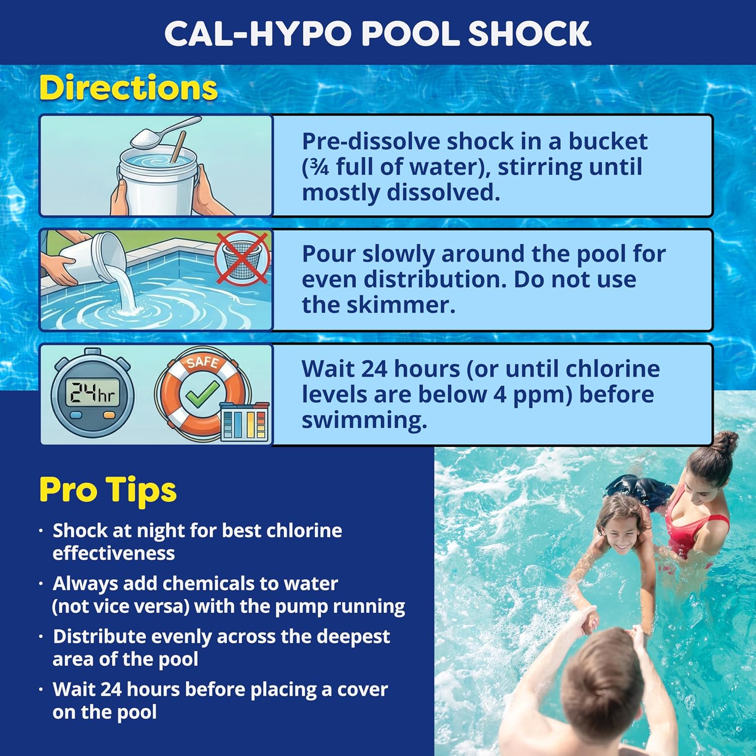 In The Swim Pool Shock - 68% Cal-Hypo Granular Sanitizer - 12 x 1 Pound