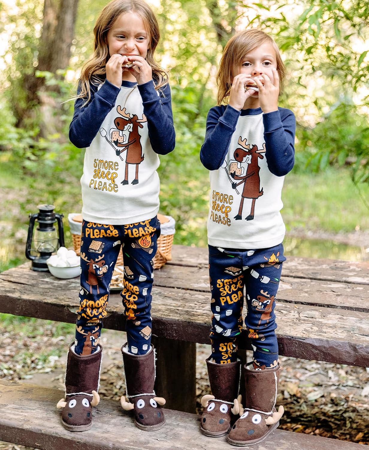 Lazy One Long-Sleeved Kids' Pajamas for Girls and Boys, Funny Kids' PJ Sets