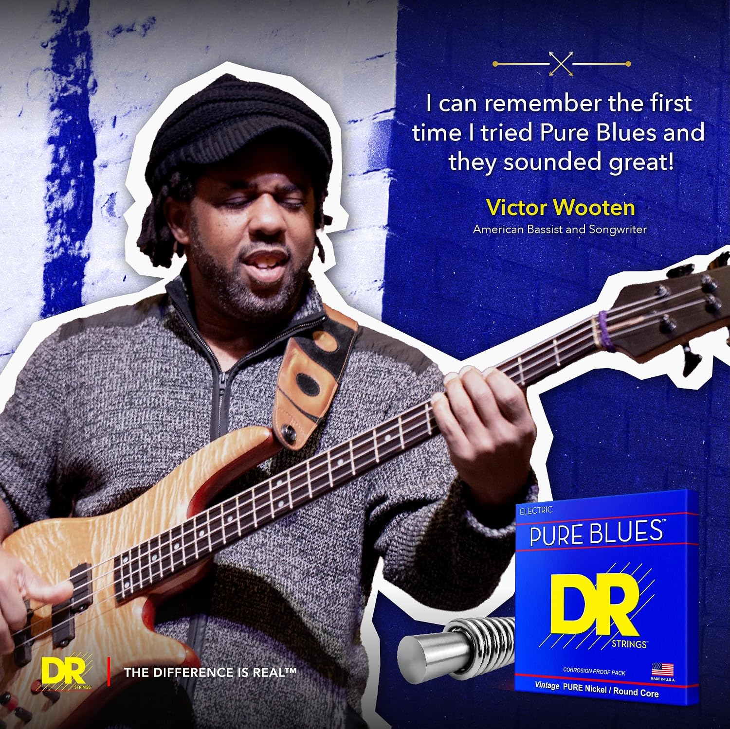 DR Strings - Pure Blues - Electric Guitar Strings 6-String Set - Medium 10-46 - Pure Nickel - 3 Pack - Electric Guitar Accessories (PHR-10-3PK)