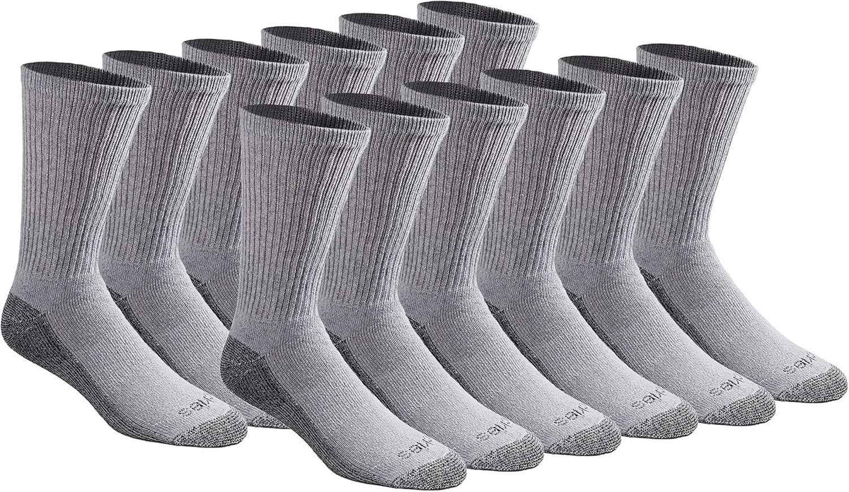 Dickies Men's Dri-tech Original Moisture Control Crew Socks, Available in M-xxl (6, 12, 18 Pairs)