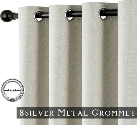 ChrisDowa Greyish Beige Blackout Curtains 96 Inch Long 2 Panels for Bedroom