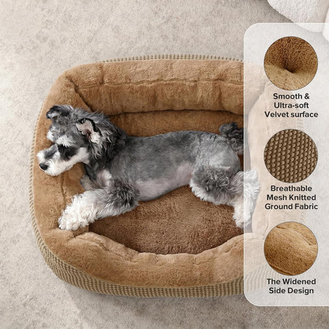 INVENHO Small Dog Bed for Small Dogs, Orthopedic Warming Soft Calming Sleeping Durable with Anti-Slip Bottom