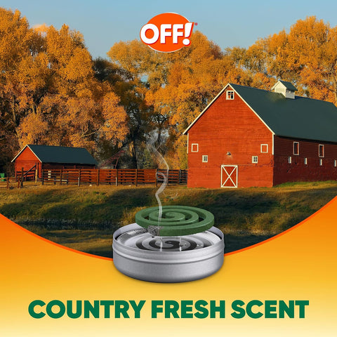 OFF! Backyard Mosquito Repellent Coil Refills, Perfect for Outdoor Patios Country Fresh Scent, 6 Count (Pack of 2)