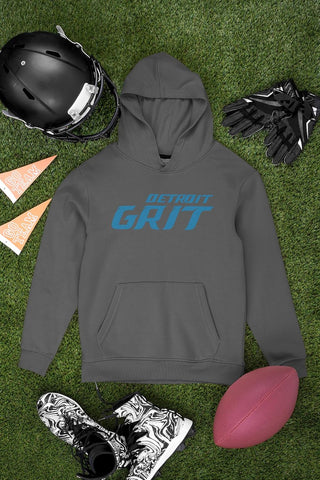 Expression Tees Grit Detroit Football Hard Knocks Unisex Adult Hoodie, Soft Fleece, Cozy Fit, Trendy Graphic Pullover