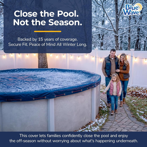 Blue Wave Arctic Armor 30-ft Round Above Ground Pool Winter Cover, Blue