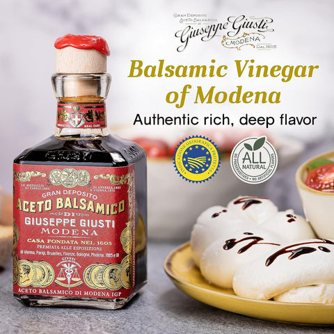 Giusti 3 Gold Medals Balsamic Vinegar of Modena IGP - 8.45 fl oz, 2 Pack
