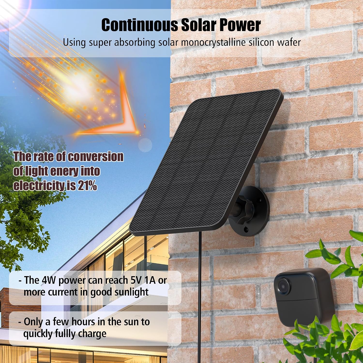 Rhorawill 4 Pack Solar Panel for Blink Outdoor 2K+/4(4th Gen)/(3rd Gen) XT3